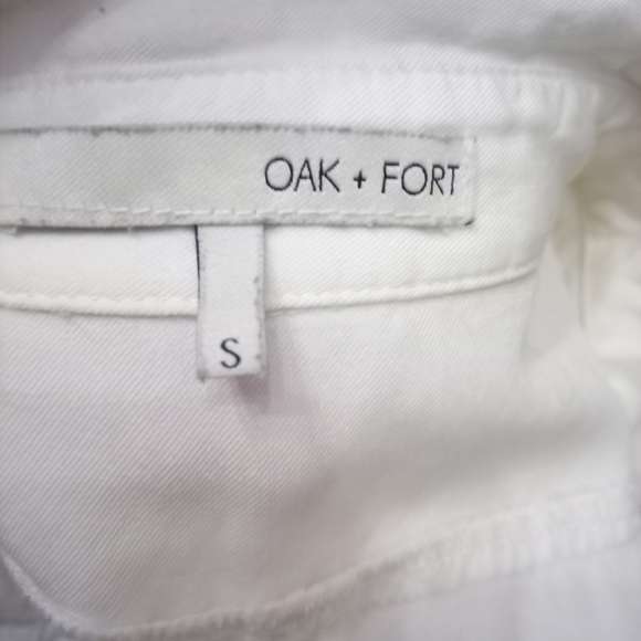OAK + FORT White Casual Button Down Shirt - Picture 2 of 3